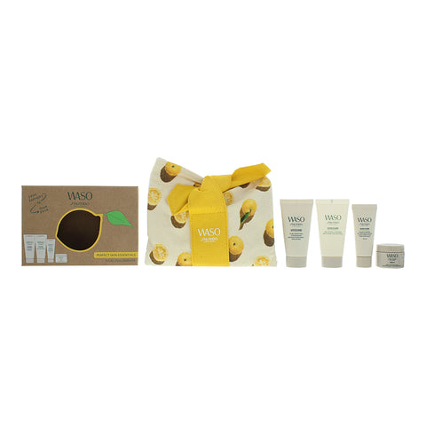 Shiseido Waso Perfect Skin Essentials 4 Piece Gift Set: Cleanser 30ml - Moisturiser 15ml - Mask 15ml - Scrub Mask 30ml