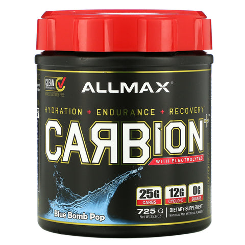 ALLMAX Nutrition, CARBion+ with Electrolytes, Blue Bomb Pop, 25.6 oz (725 g)