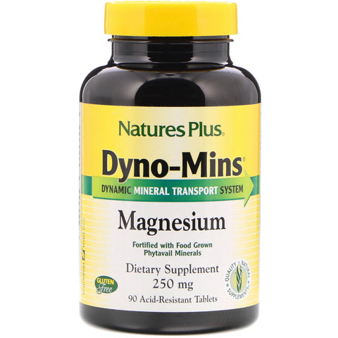 Nature's Plus, Dyno-Mins, Magnesium, 250 mg, 90 Acid-Resistant Tablets