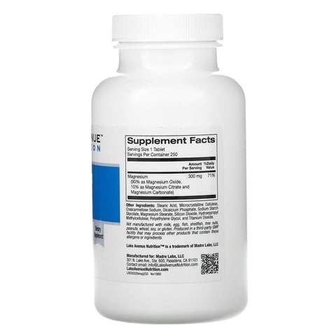 Lake Avenue Nutrition, Magnesium Complex, 300 mg, 250 Tablets