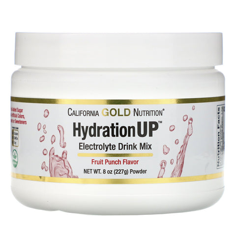 California Gold Nutrition, HydrationUP, Electrolyte Drink Mix Powder, Fruit Punch, 8 oz (227 g)