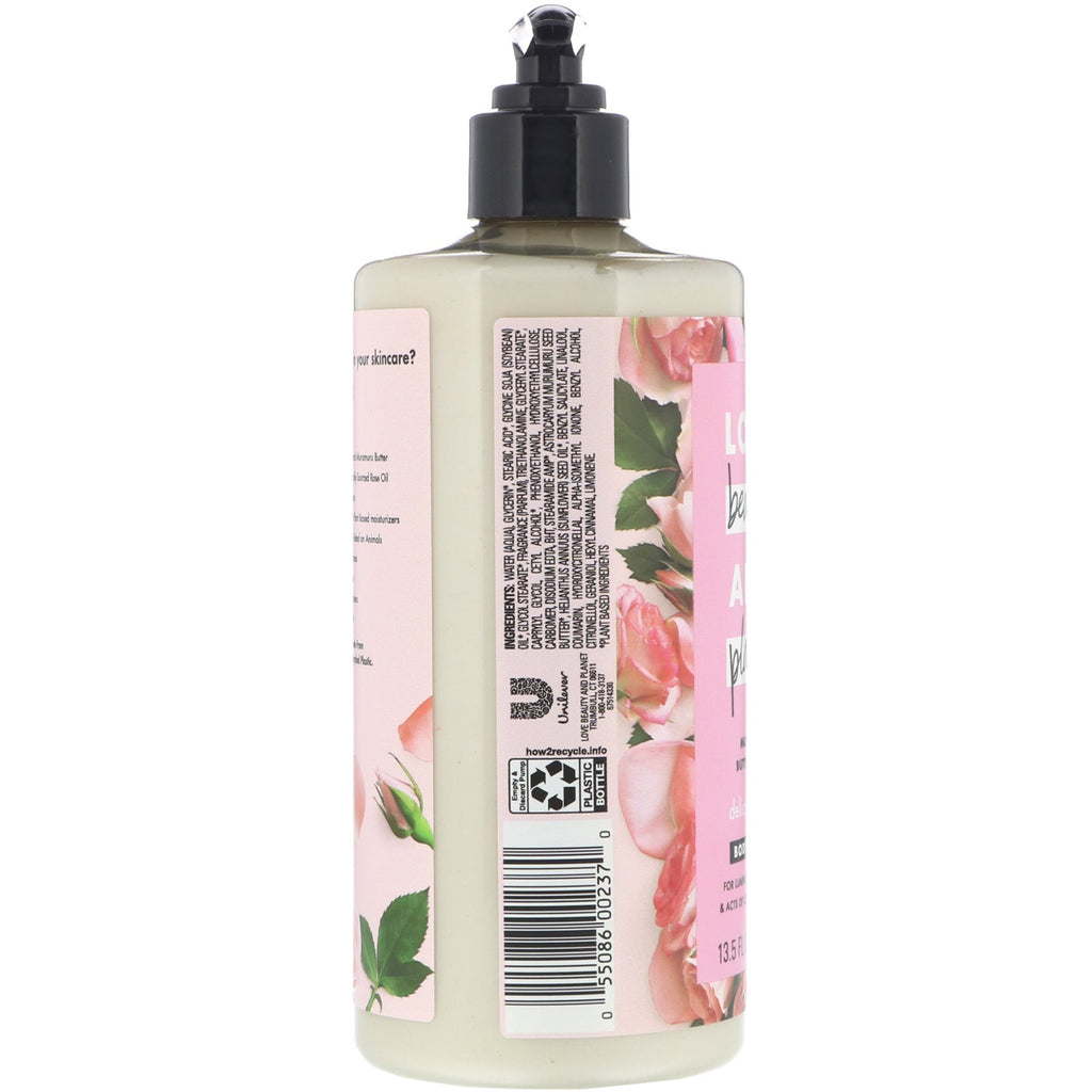 Love Beauty and Planet, Delicious Glow Body Lotion, Murumuru Butter & Rose, 13.5 fl oz (400 ml)
