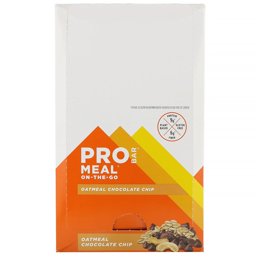 ProBar, Meal-On-The-Go, Oatmeal Chocolate Chip, 12 Bars, 3 oz (85 g) Each
