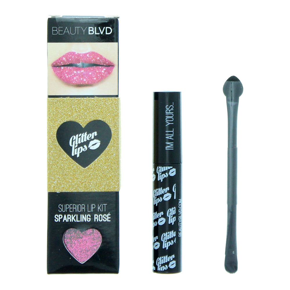 Beauty Blvd Glitter Lips Sparkling Rose 3 Piece Gift Set: Gloss Bond 3.5ml - Gli