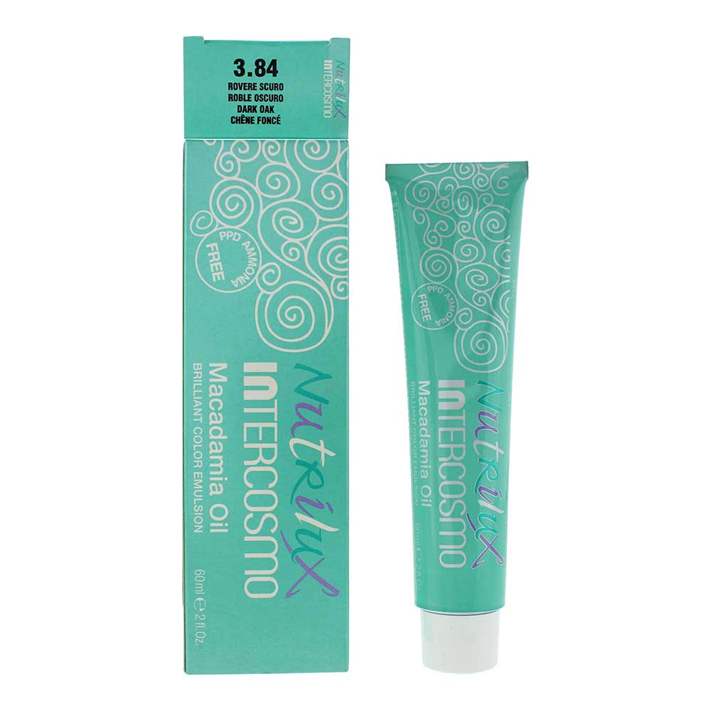 Intercosmo Nutrilux Macadamia Oil 3.84 Dark Oak Hair Colour 60ml