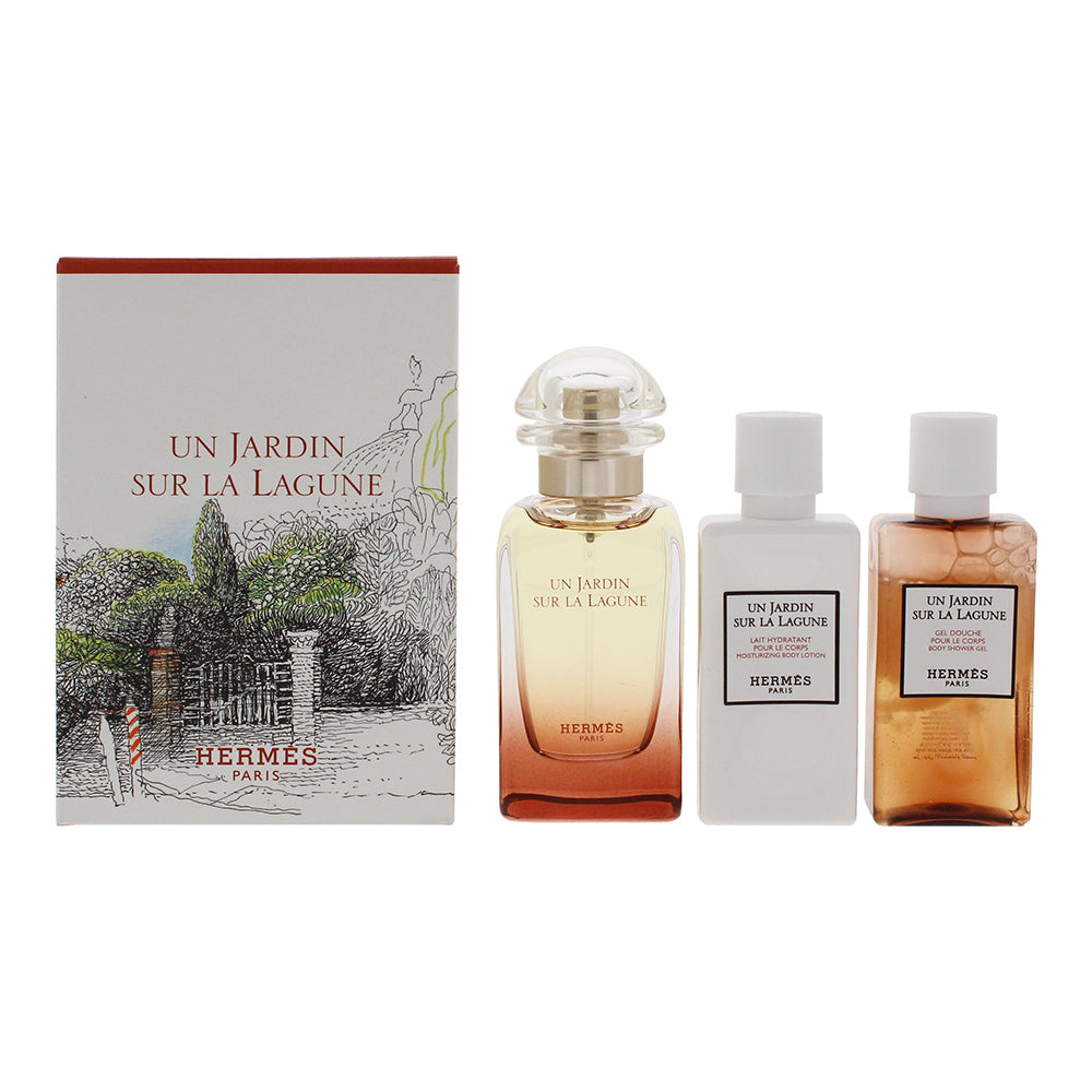 Hermès Un Jardin Sur La Lagune 3 Piece Gift Set: Eau de Toilette 50ml - Body Lot