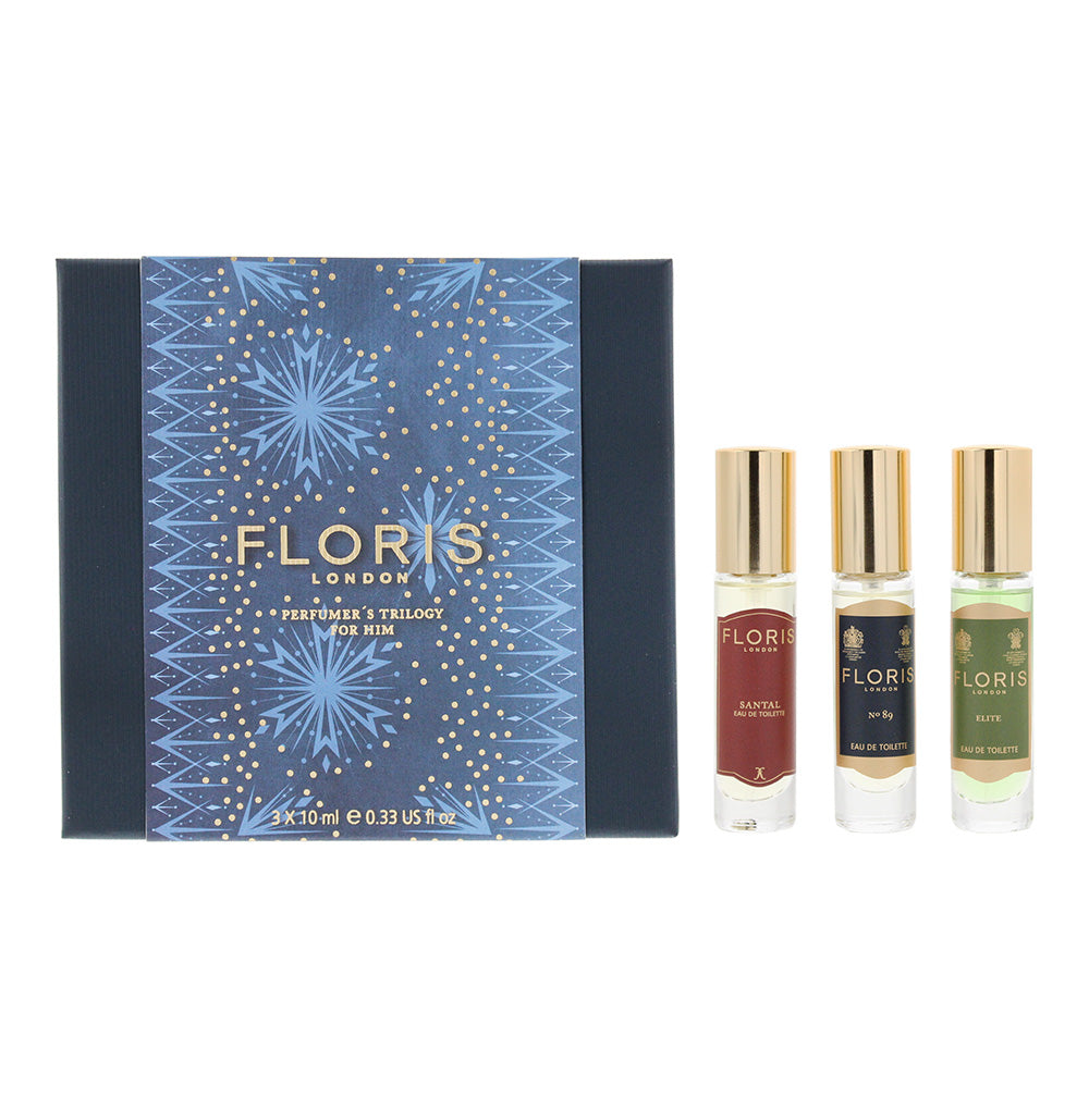 Floris 3 Piece Gift Set: Eau de Toilette 3 x 10ml -  No.89 - Elite- Santal