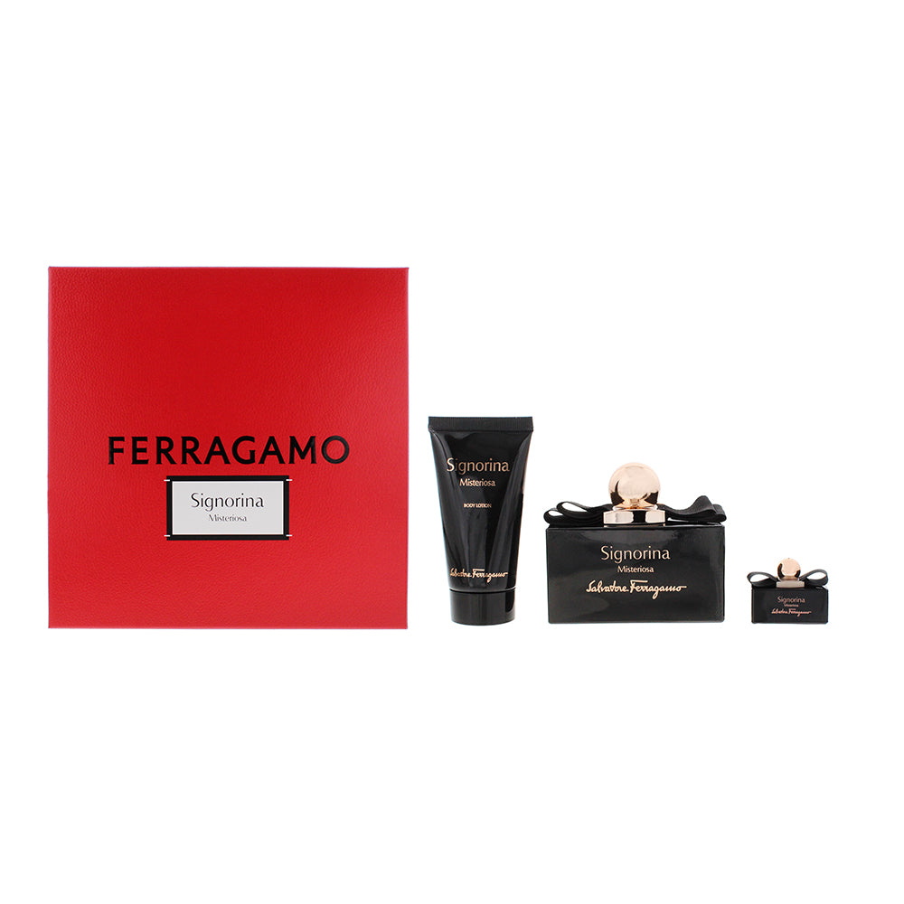 Salvatore Ferragamo Signorina Misteriosa 3 Piece Gift Set: EDP 100ml - EDP 5ml -