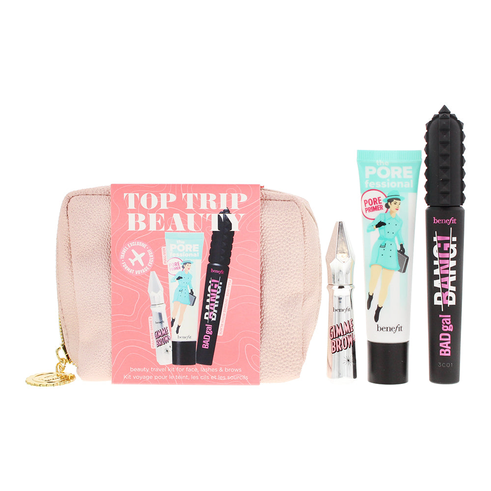 Benefit Top Trip Beauty 3 Piece Gift Set: Primer 22ml - Mascara 8.5ml - Brow Pen