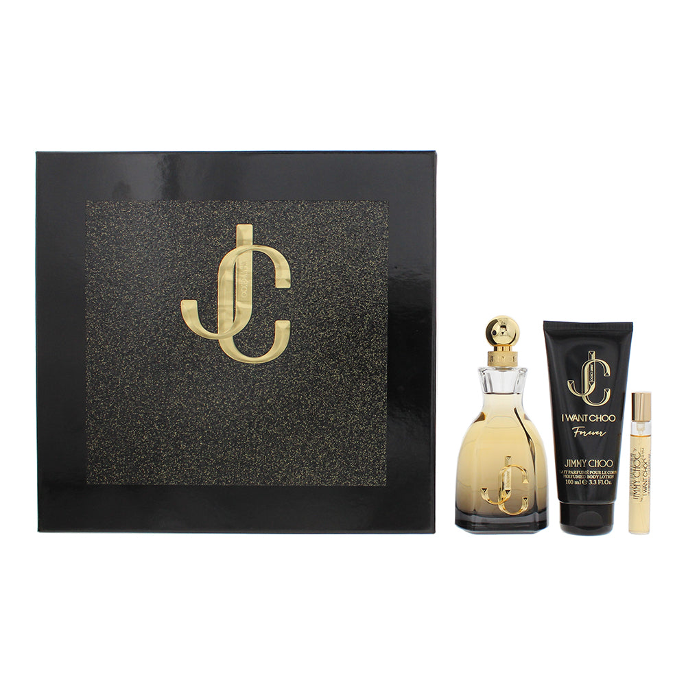 Jimmy Choo I Want Choo Forever 3 Piece Gift Set: Eau de Parfum 100ml - Eau de Pa