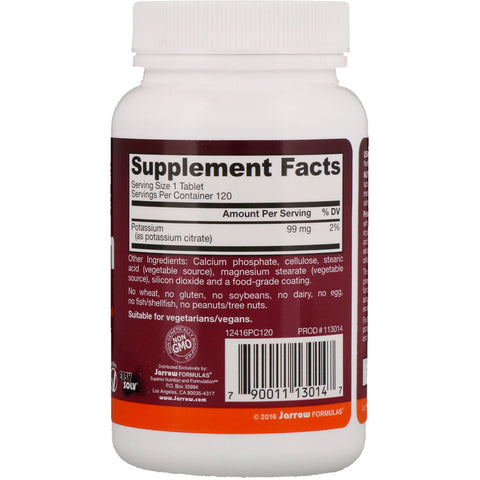 Jarrow Formulas, Potassium Citrate, Skeletal Health, 99 mg, 120 Tablets