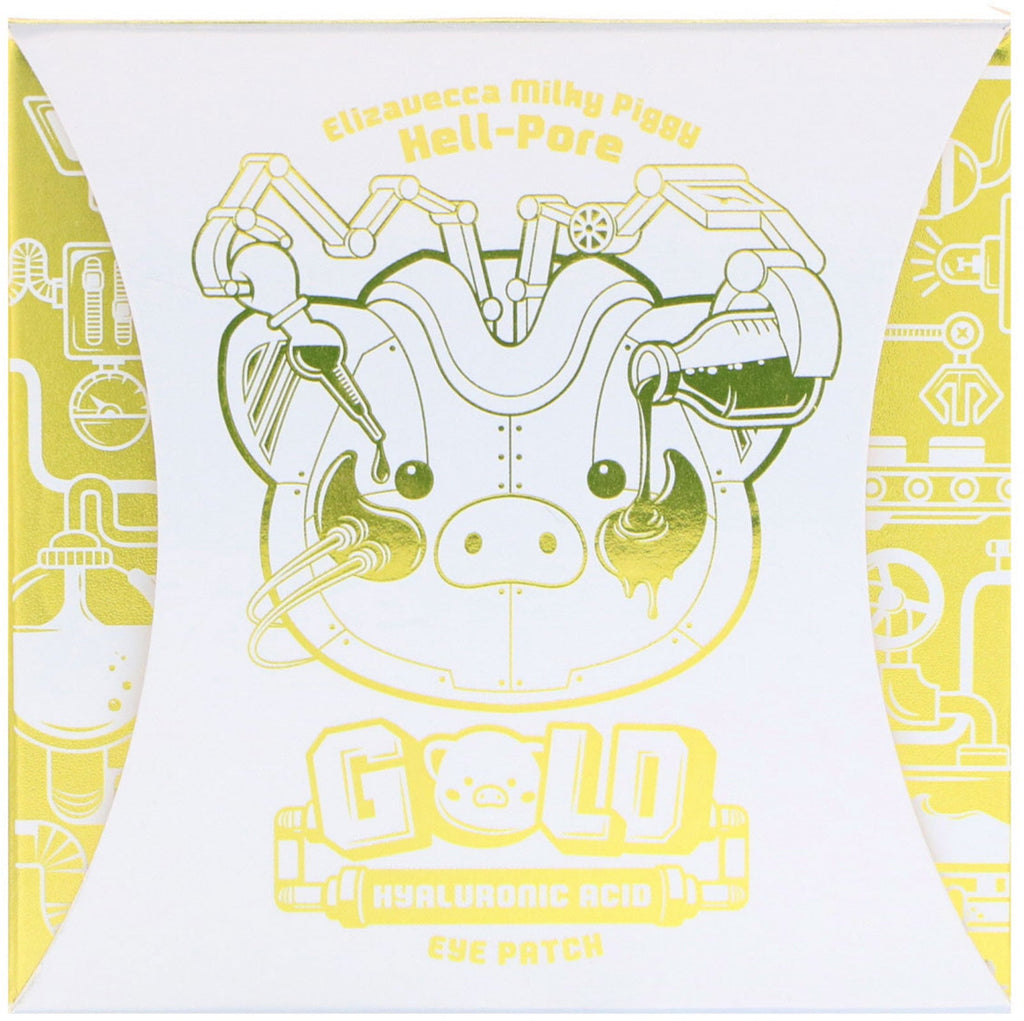 Elizavecca, Hell-Pore Gold Hyaluronsyre øjenplaster, 60 stykker, 3,17 oz (90 g)