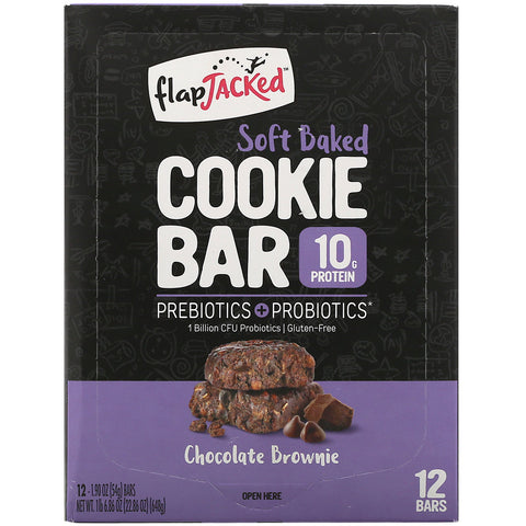 FlapJacked, blødt bagt kagebar, chokoladebrownie, 12 barer, 1,90 oz (54 g) hver