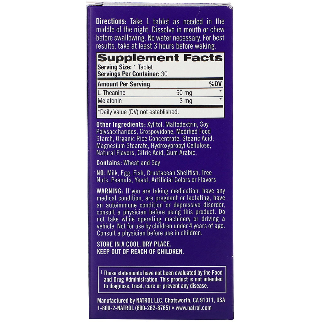 Natrol, 3 A.M. Melatonin, Fast Dissolve, Lavender Vanilla, 30 Tablets