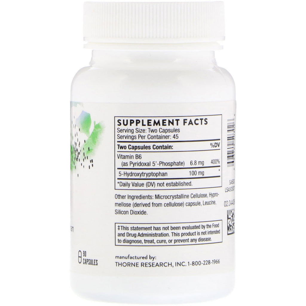 Thorne Research, 5-Hydroxytryptophan, 90 kapsler