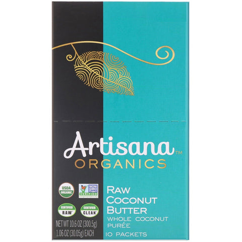 Artisana, s, Raw Coconut Butter, 10 Packets, 1.06 oz (30.05 g) Each