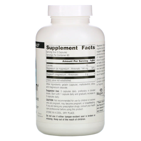 Source Naturals, Magtein, Magnesium L-Threonat, 667 mg, 180 kapsler
