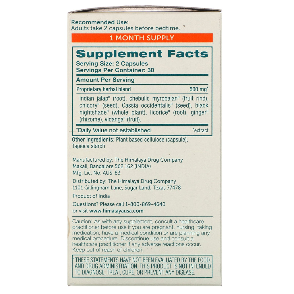 Himalaya, Comfort Cleanse, 60 Vegetarian Capsules