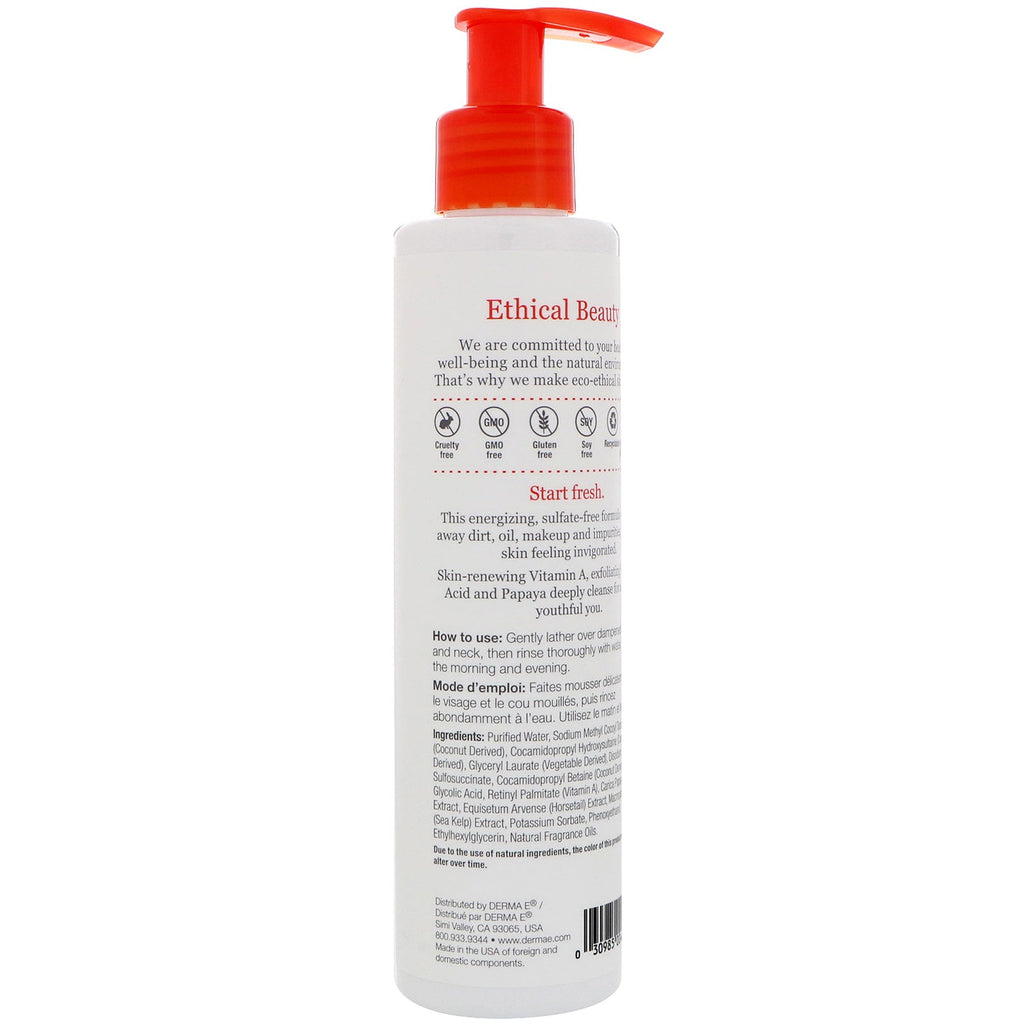 Derma E, Anti-Rynke Cleanser, Vitamin A glycolsyre, 6 fl oz (175 ml)
