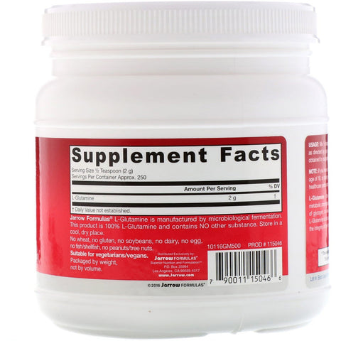 Jarrow Formulas, L-Glutamine Powder, 17.6 oz (500 g)
