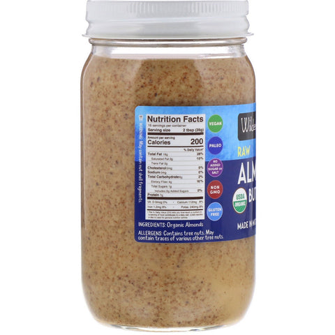 Wilderness Poets, Mantequilla de almendras crudas, 16 oz (454 g)