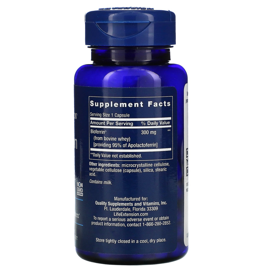 Life Extension, Cápsulas de lactoferrina, 60 cápsulas