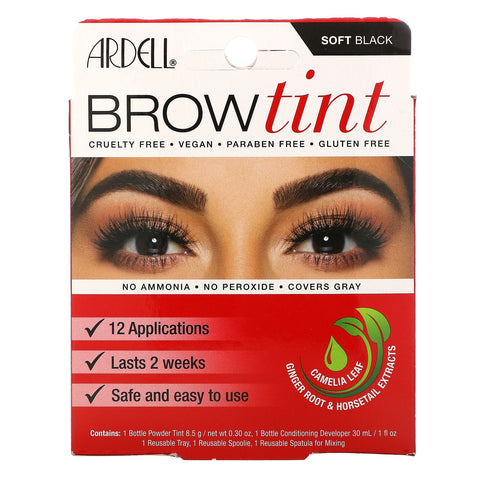 Ardell, Brow Tint, Soft Black, 5 Piece Set
