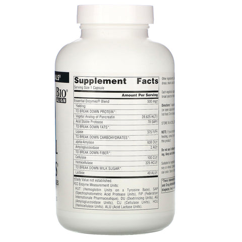 Source Naturals, Enzimas esenciales diarias, 500 mg, 240 cápsulas