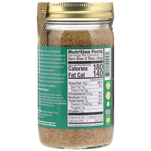 Artisana, s, mantequilla de almendras crudas, 14 oz (397 g)