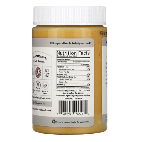 Spread The Love, mantequilla de maní, crujiente desnuda, 16 oz (454 g)