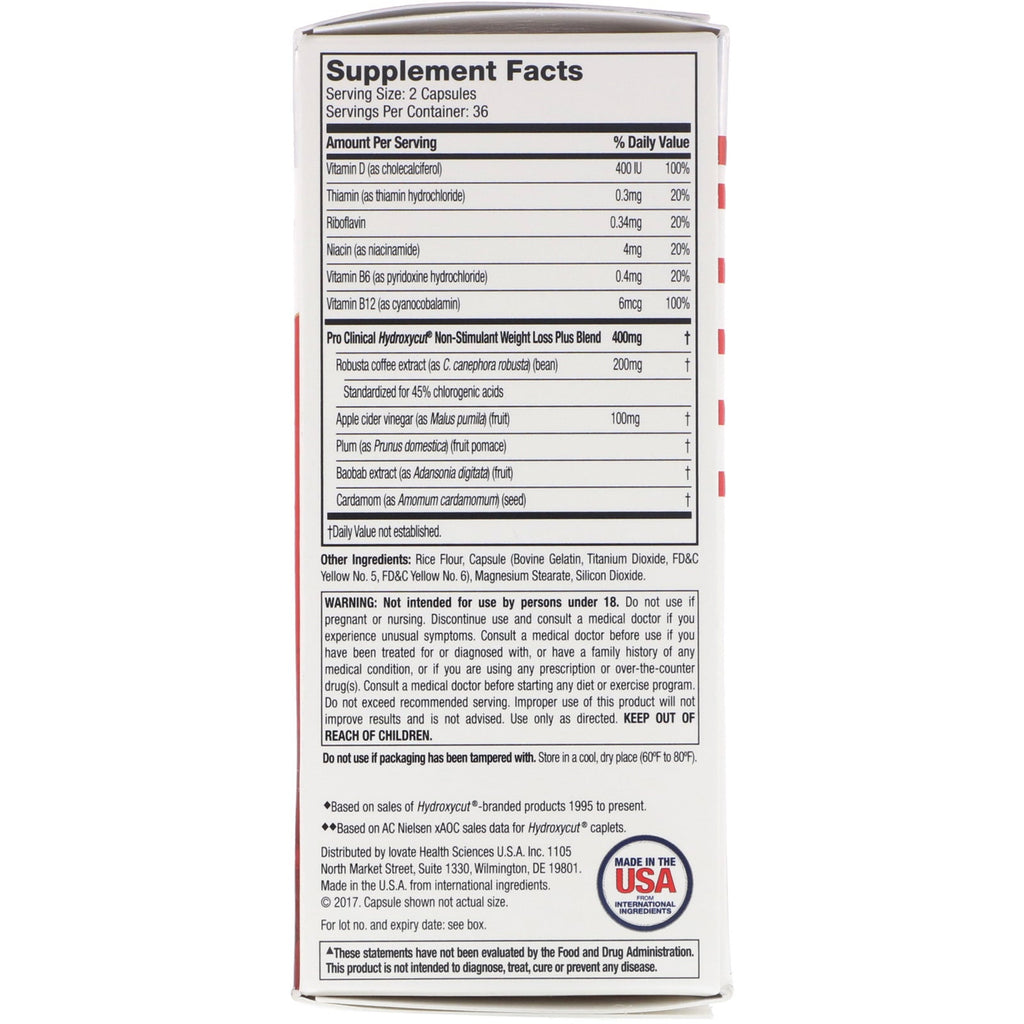 Hydroxycut, Pro Clinical Hydroxycut, Ikke-stimulerende, 72 Rapid-Release-kapsler