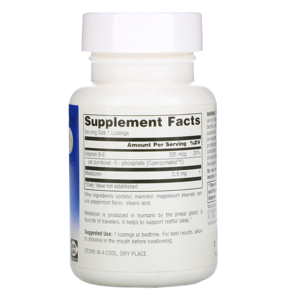 Source Naturals, Melatonin, Peppermint, 2.5 mg, 60 Lozenges