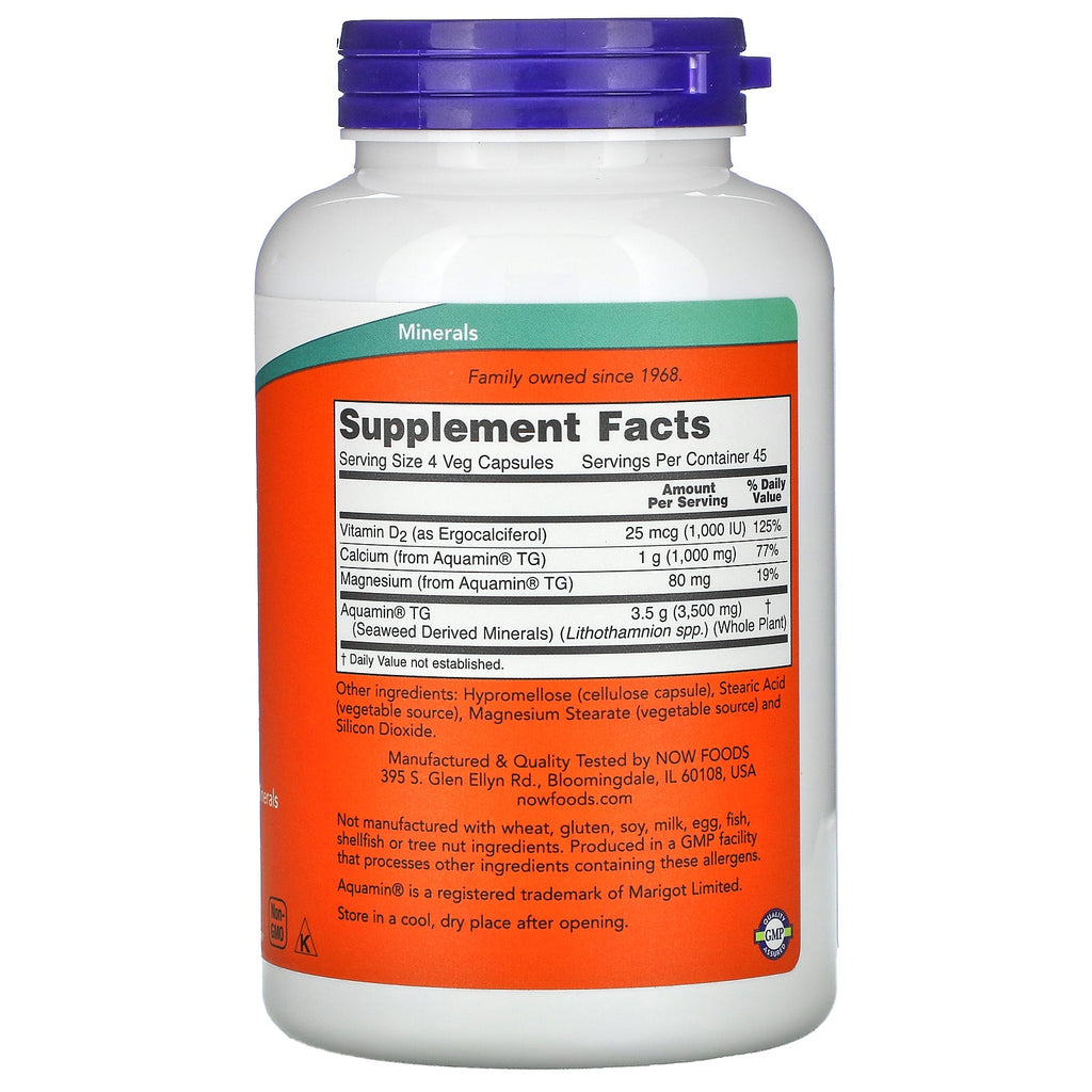 Now Foods, Algas minerales rojas, 180 cápsulas vegetales