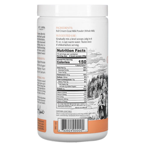 Mt. Capra, Whole Goat Milk , 1 lb (453 g)