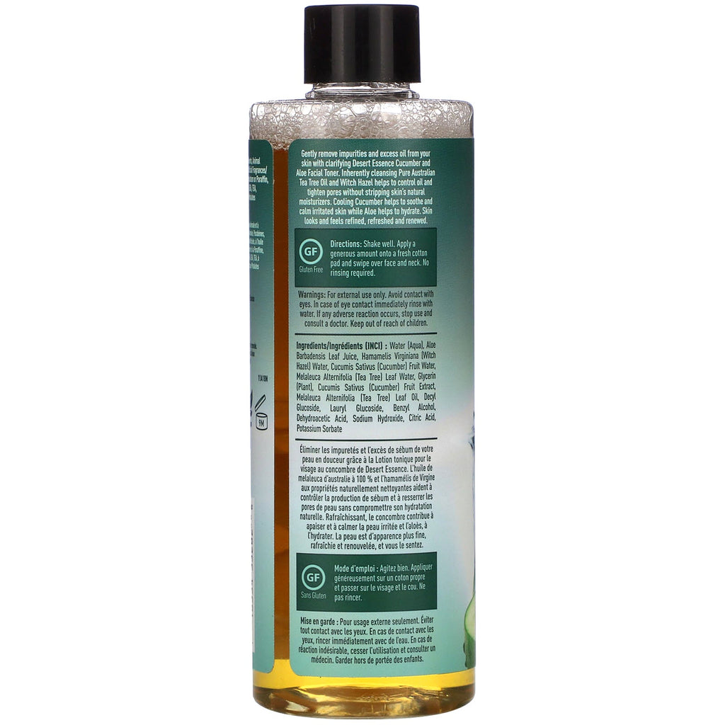 Desert Essence, Facial Toner, Agurk &amp; Aloe, 8 oz (237 ml)