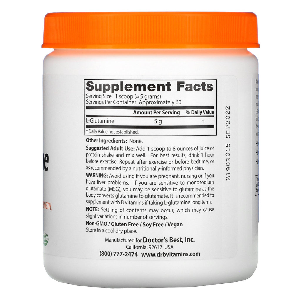 Doctor's Best, Pure L-Glutamine Powder, 10.6 oz (300 g)