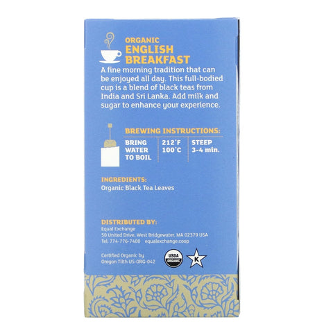Equal Exchange, engelsk morgenmad, sort te, 20 teposer, 1,41 oz (40 g)