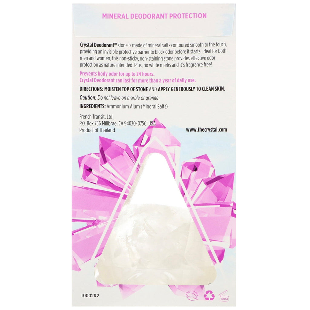 Desodorante corporal Crystal, piedra desodorante mineral, sin perfume, 5 oz (140 g)