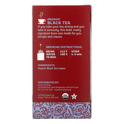 Equal Exchange, sort te, 20 teposer, 1,41 oz (40 g)