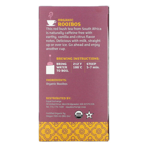 Equal Exchange, Rooibos, Urtete, 20 teposer, 1,41 oz (40 g)