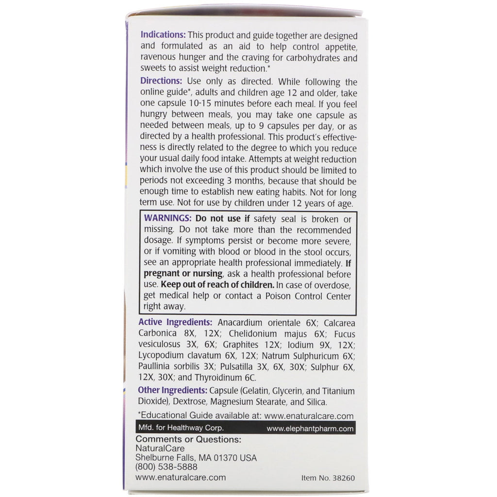 NaturalCare, Appetite, Maximum Strength, For Men & Women, No Caffeine, 60 Capsules