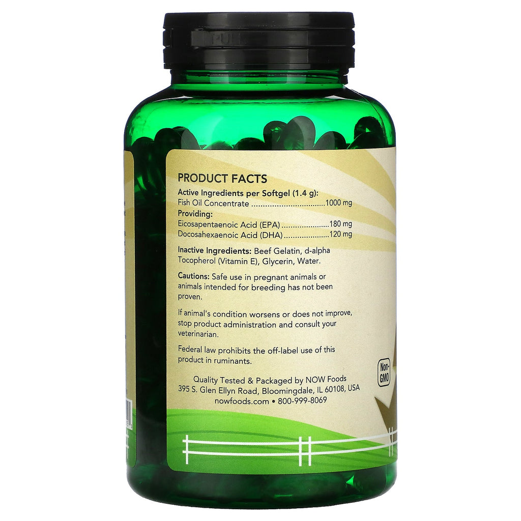 Now Foods, Pets, Omega-3 Support for Dogs/Cats, Great Fish Flavor, 180 Softgels