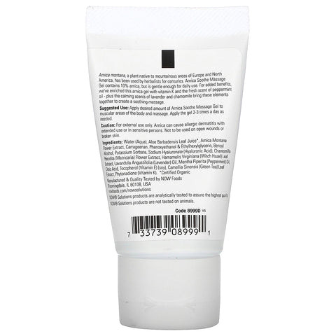 Now Foods, Solutions, Gel de masaje calmante con árnica, 2 fl oz (59 ml)