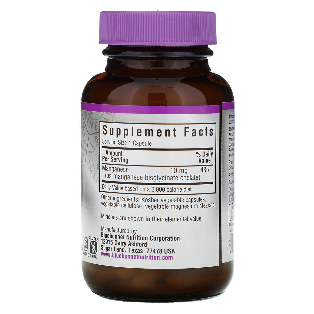 Bluebonnet Nutrition, Chelateret Mangan, 90 Vcaps