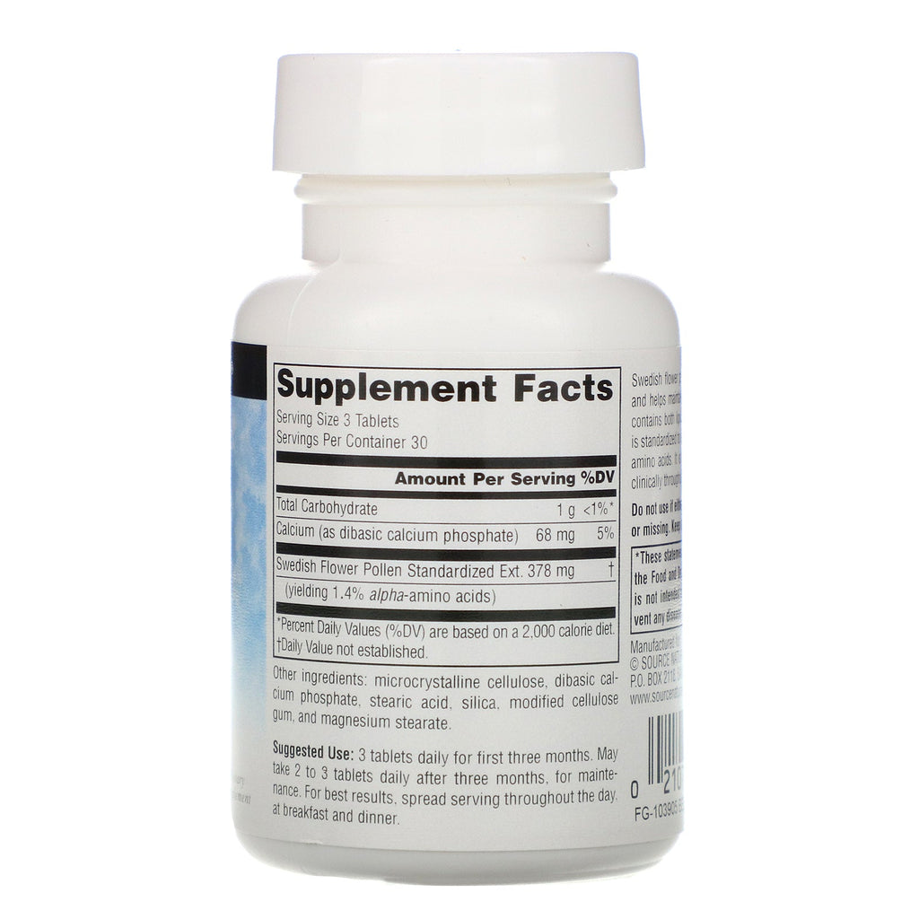 Source Naturals, Swedish Flower Pollen, 90 Tablets