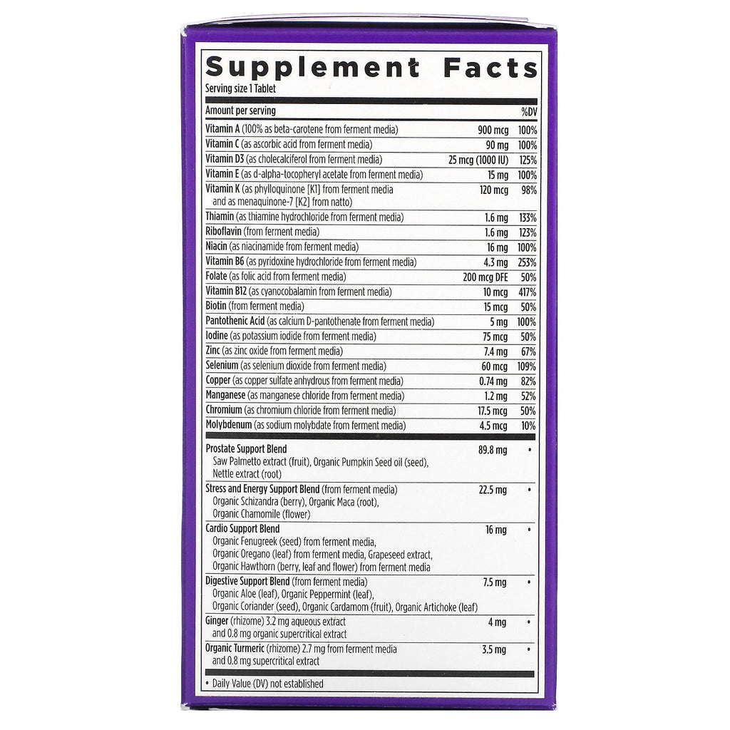 Nyt kapitel, 40+ hver mands ene dagligt, multivitamin til fuld mad, 48 vegetariske tabletter