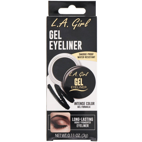 LA Girl, Delineador de ojos en gel, Negro azabache, 3 g (0,11 oz)