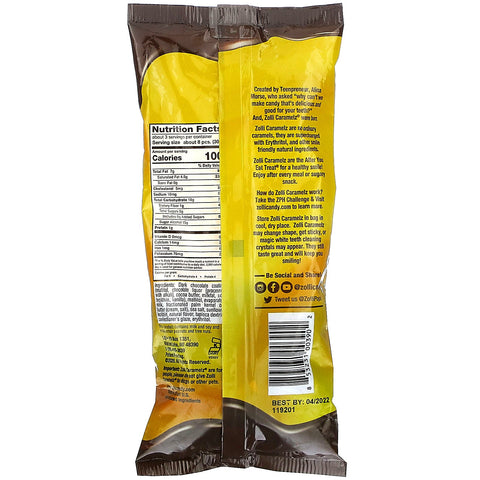 Zollipops, Zolli Caramelz, mørk chokolade, 3 oz (85 g)