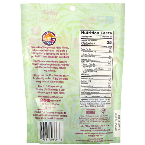 Zollipops, The Clean Teeth Pops, Tropical Fruit, 5,2 oz