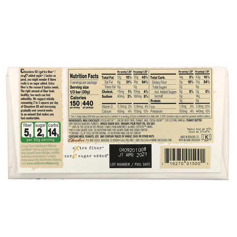 Chocolove, XO, saltet jordnøddesmør i 40% mælkechokoladebar, 3,2 oz (90 g)